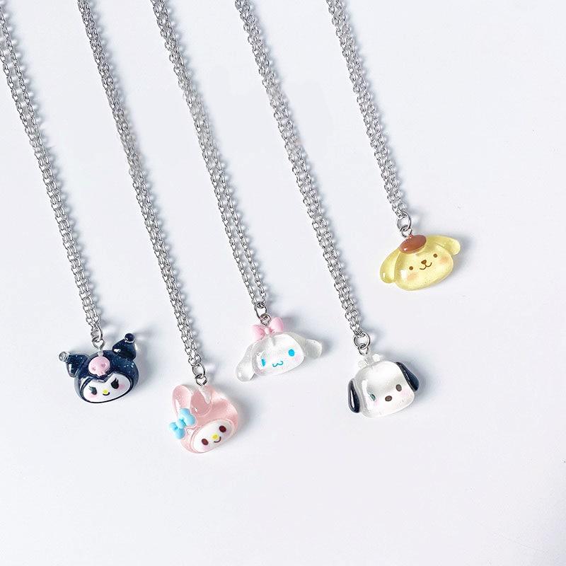 Cartoon Cat Necklace for Female Students, New Cute Anime Pendant, Collarbone Chain Necklace, Little Devil Accessory
