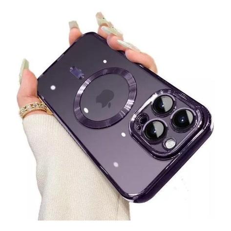 Case Capa Para iPhone 14 13 15 16 Com Anel de Carregamento por Indução e Proteção De Câmera