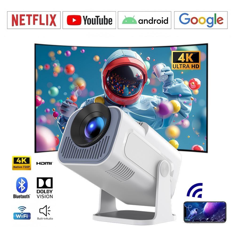 Projetor Smart HY 320 Mini Li Branco Preto Original Android 13.0 Full 4K HD Bluetooth Wi-fi 6.0
