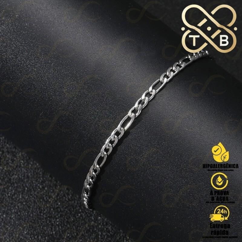 TB Moda Pulseira Masculina/Feminina em Aço Inoxidável - Elegante e Resistente (Hipoalergênica)