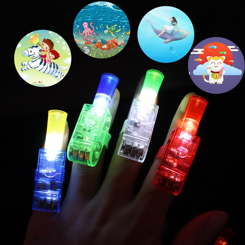 5 pcsProjecção Luz Dedo Luz Desenho animado Padrão Projecção Luz Brinquedos Infantis
