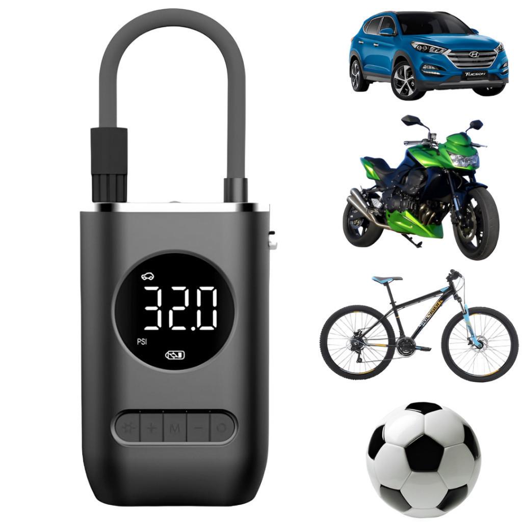 Bomba de Ar Digital Mini Calibrador Compressor de Pneus Carro Moto Bike Com Lanterna Led Portátil