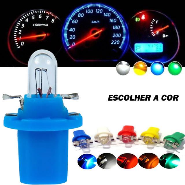 1/5/10 x Lampada Led Automotiva T5 b8.5 12v unidade Lampada painel carro moto Branco Azul Verde Vermelho Amarelo
