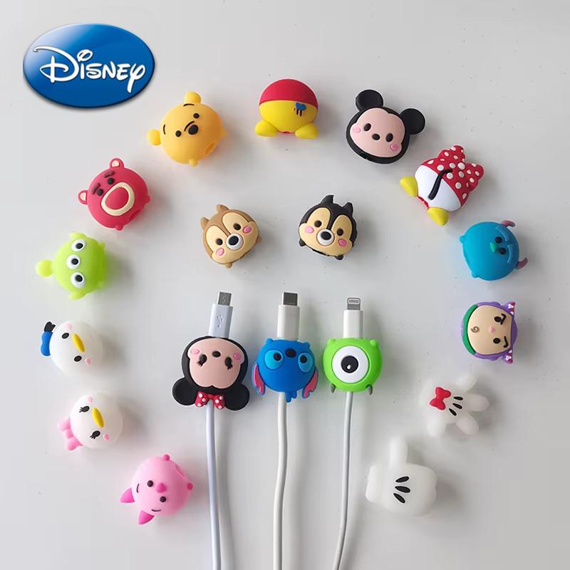 Stitch Mickey Minnie Dos Desenhos Animados Anime Carregador Cabo Protetor Compatível Para IPhone Usb Linha De Dados Cabe