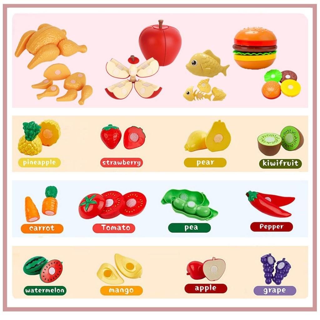 Corte De Frutas Brinquedos Crianças Cozinha Fingir Jogar Montessori Educativos Comida Do Bebê Meninas