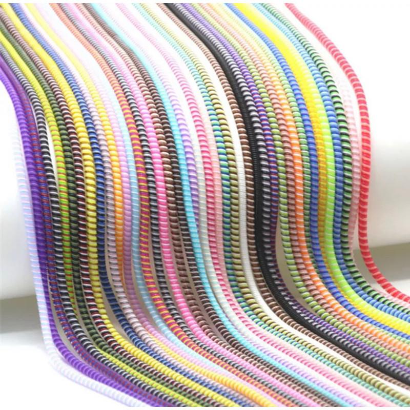 Protetor de fio Celular Manga De Proteção Cabo USB Universal 1.4M De Dados De Três Cores Em Um Grampo Espiral Criativo