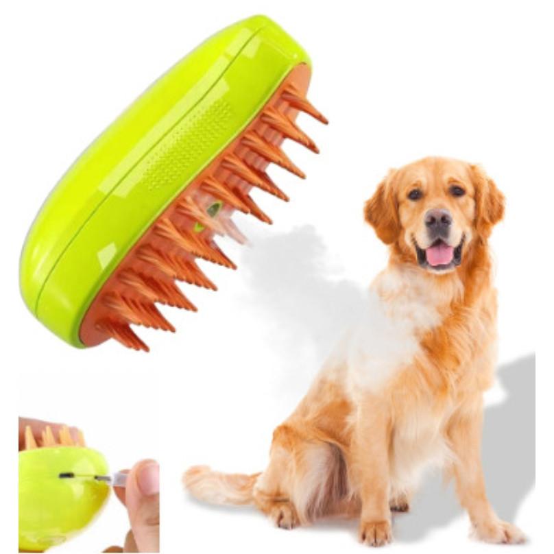 Escova A Vapor 3 Em 1 Autolimpante Para Massagem De Cães E Gatos De Estimação Remoção De Pêlos Removedor De Pêlos