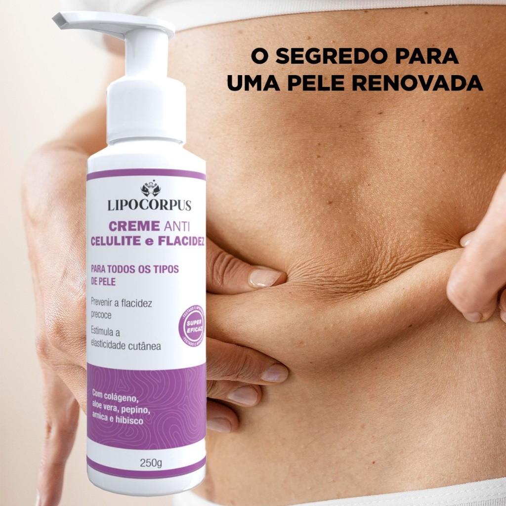 Creme Para Flacidez e Anti Celulite Barriga, Coxas e Braços Ação Poderosa | Qualidade Lipo Corpus - 250g