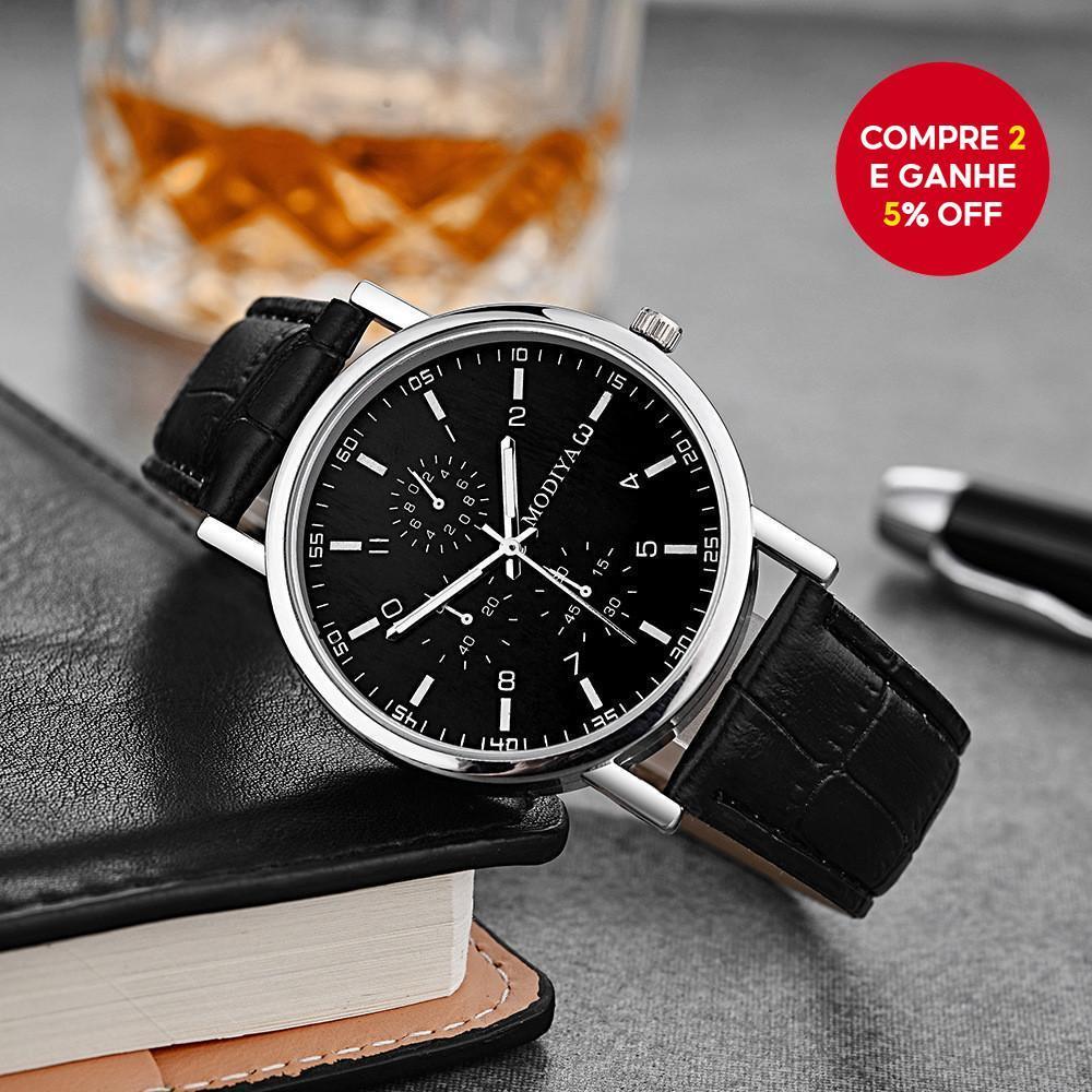 Relógio Digital De Quartzo Para Homens , Minimalista E Elegante Com Pulseira De Couro Presente De Negócios