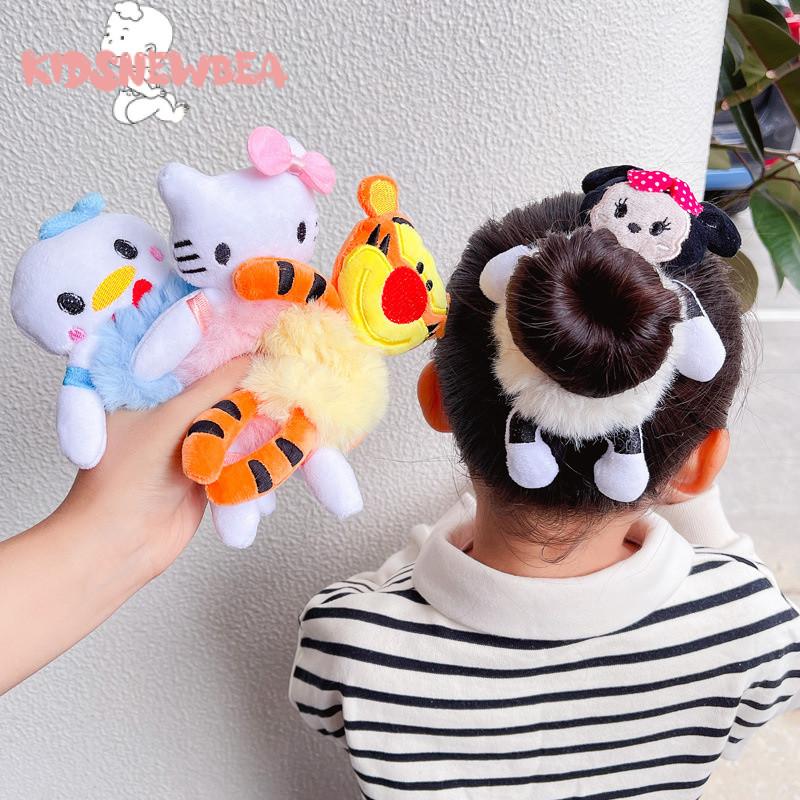 Crianças acessórios para o cabelo, boneca dos desenhos animados laço de cabelo de pelúcia crianças pato Donald acessório