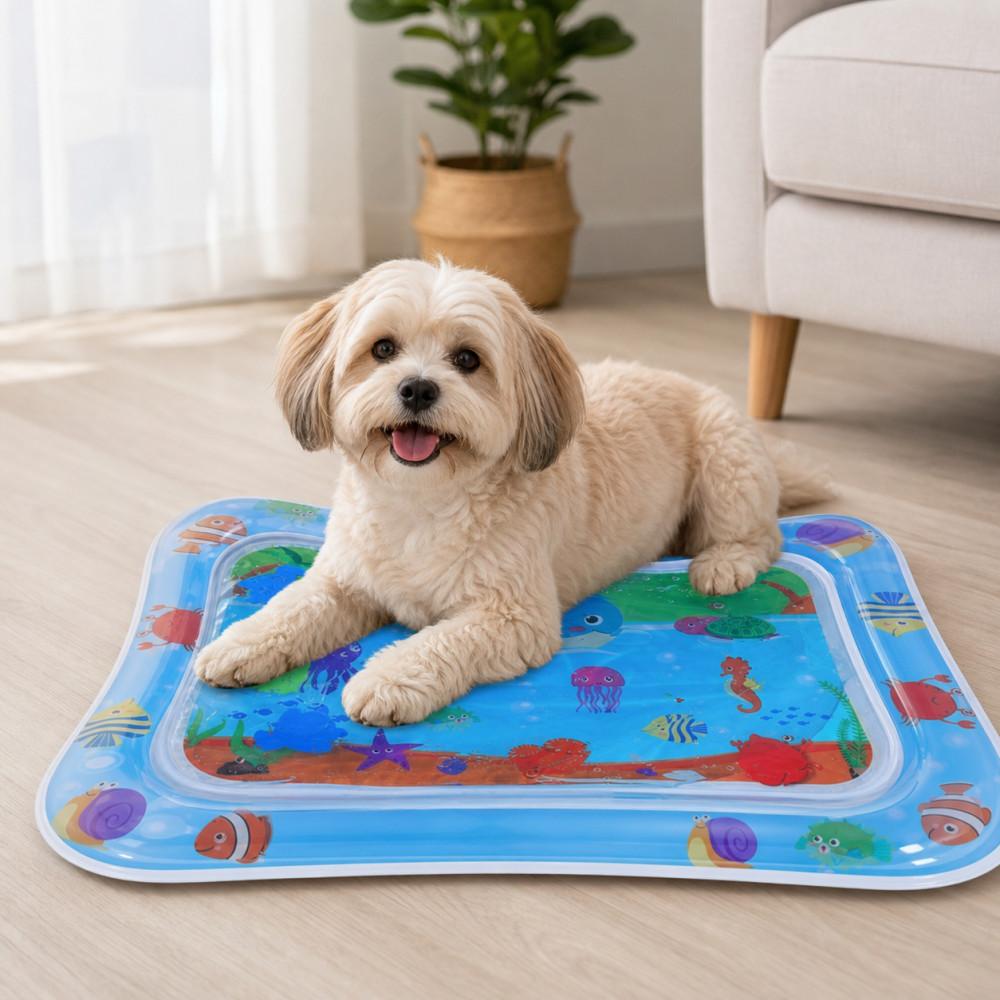 Tapete Gelado Pet 69x51x8cm Colchonete Refrescante de Água para Cachorro Gato Verão