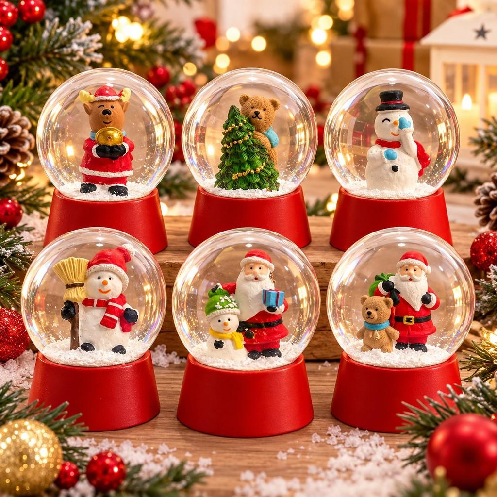 Enfeite De Natal Globo De Neve Vidro 8cm Decoração Natalina
