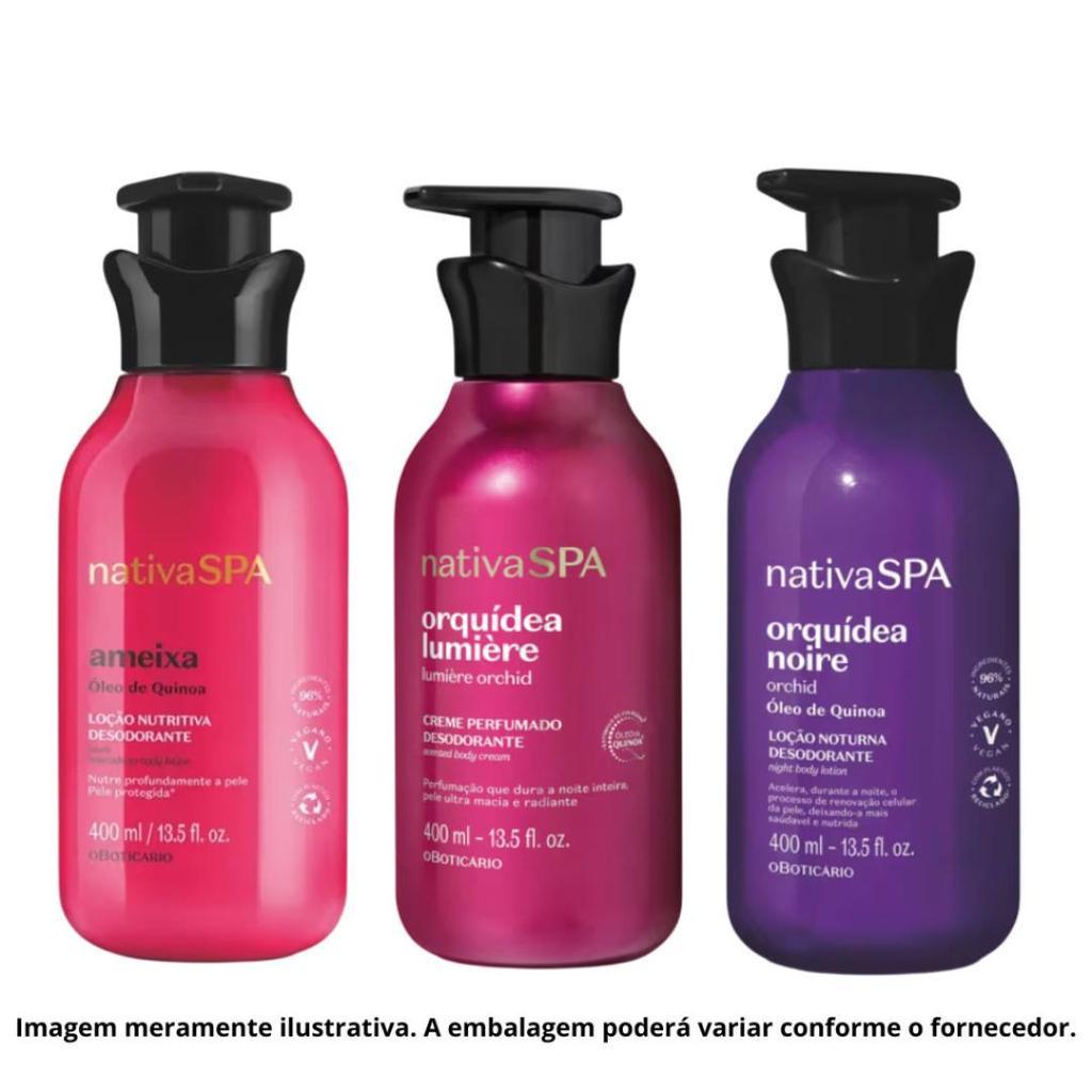 Kit Nativa Spa 3 Unidades para Nutrição Maciez e Perfume Corporal 400ml