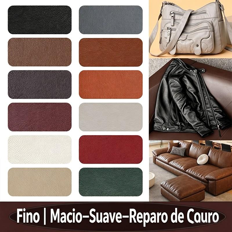 Remendo e Adesivo para Reparo de Couro – Conserta Sofá, Cadeira e Estofados – Múltiplos Tamanhos e Cores Disponíveis