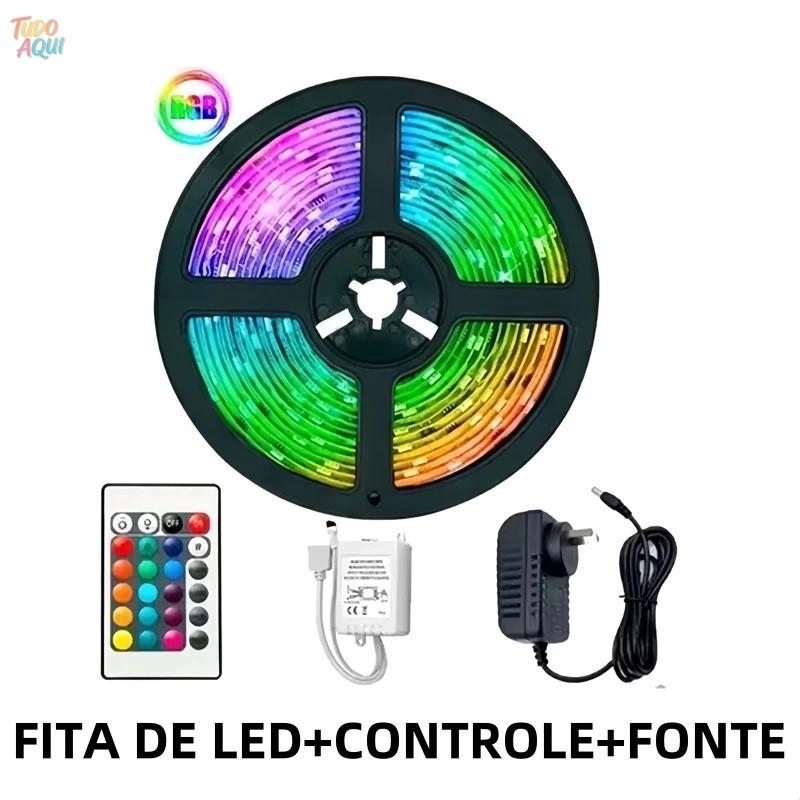 Rgb 3528 Colorful Led Strip 5m + Control + Power Supply 300 Led Home Decoration Store Plaster Ceiling Sanca Showcase
