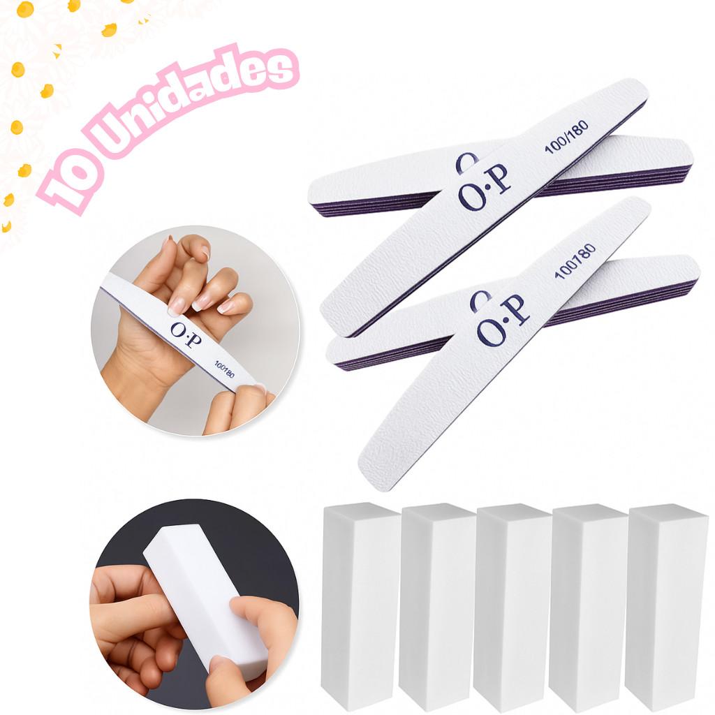 Kit 2/4/6/8/10 Lixas Boomerang, 5 Lixas Bloco, Alongamento de Unhas Fibra e Gel, Nail Designer Profissional
