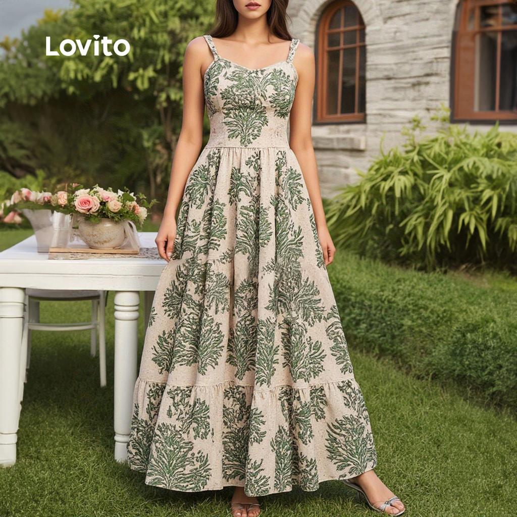 Lovito Longo Férias Vestido Floral de Festa Feminino Primavera/Verão LK2LD415