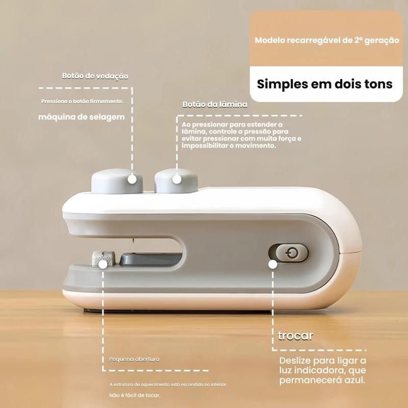 Mini Selador De Embalagem Usb Recarregável Prático Máquina Seladora Portátil Para Viagem E Cozinha Barato Sp