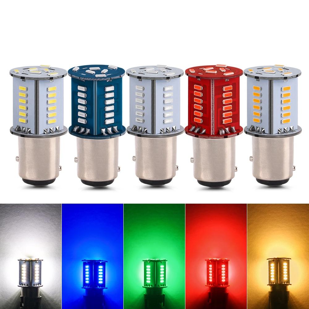 Lanterna Estroboscópica LED 2Pólos 1157 BAY15D para Carro e Moto DC12V Branca e Vermelha