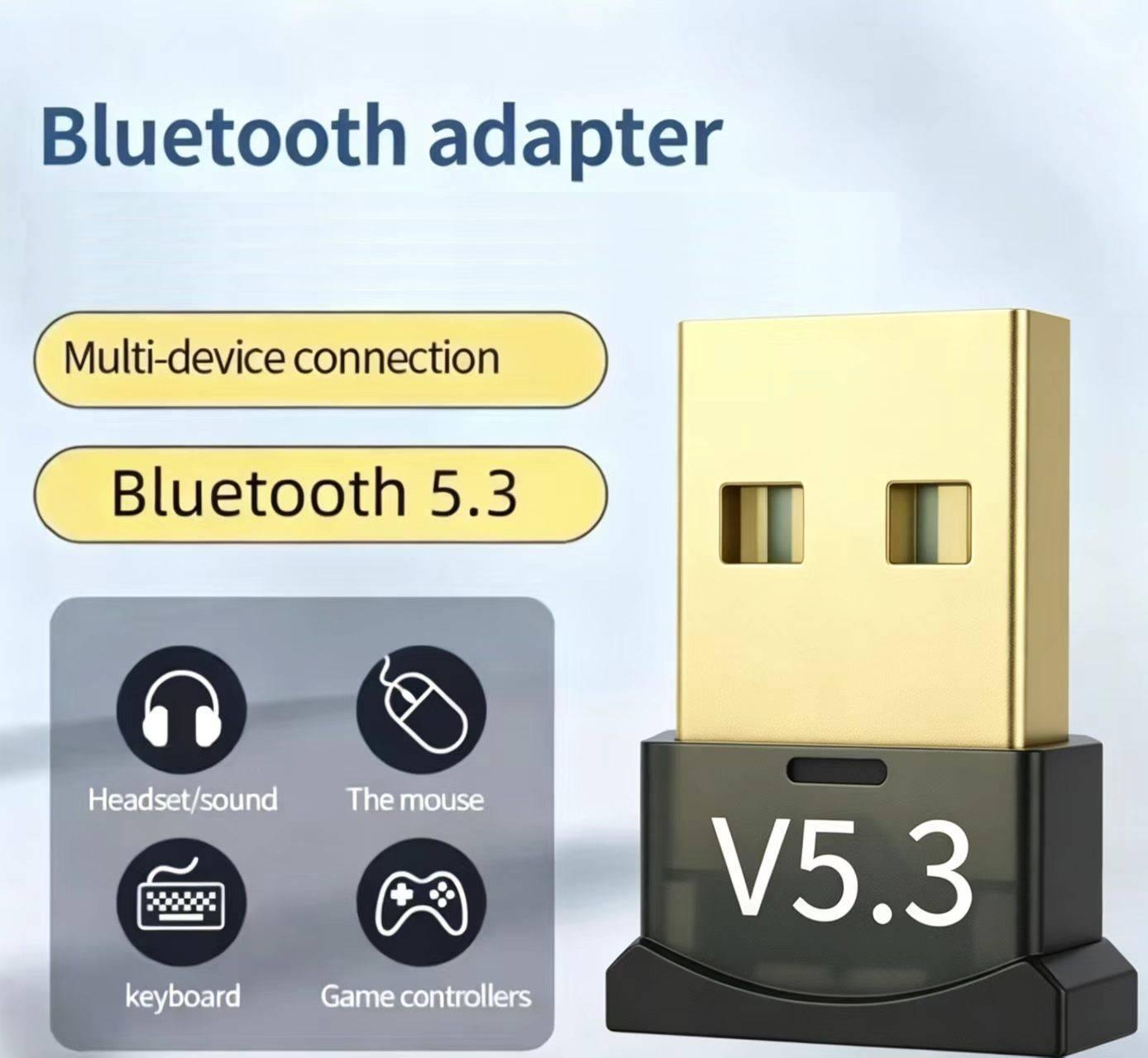 Adaptador USB Bluetooth 5.3 para PC e Laptop: Receptor e Transmissor de Áudio Sem Fio para Caixa de Som