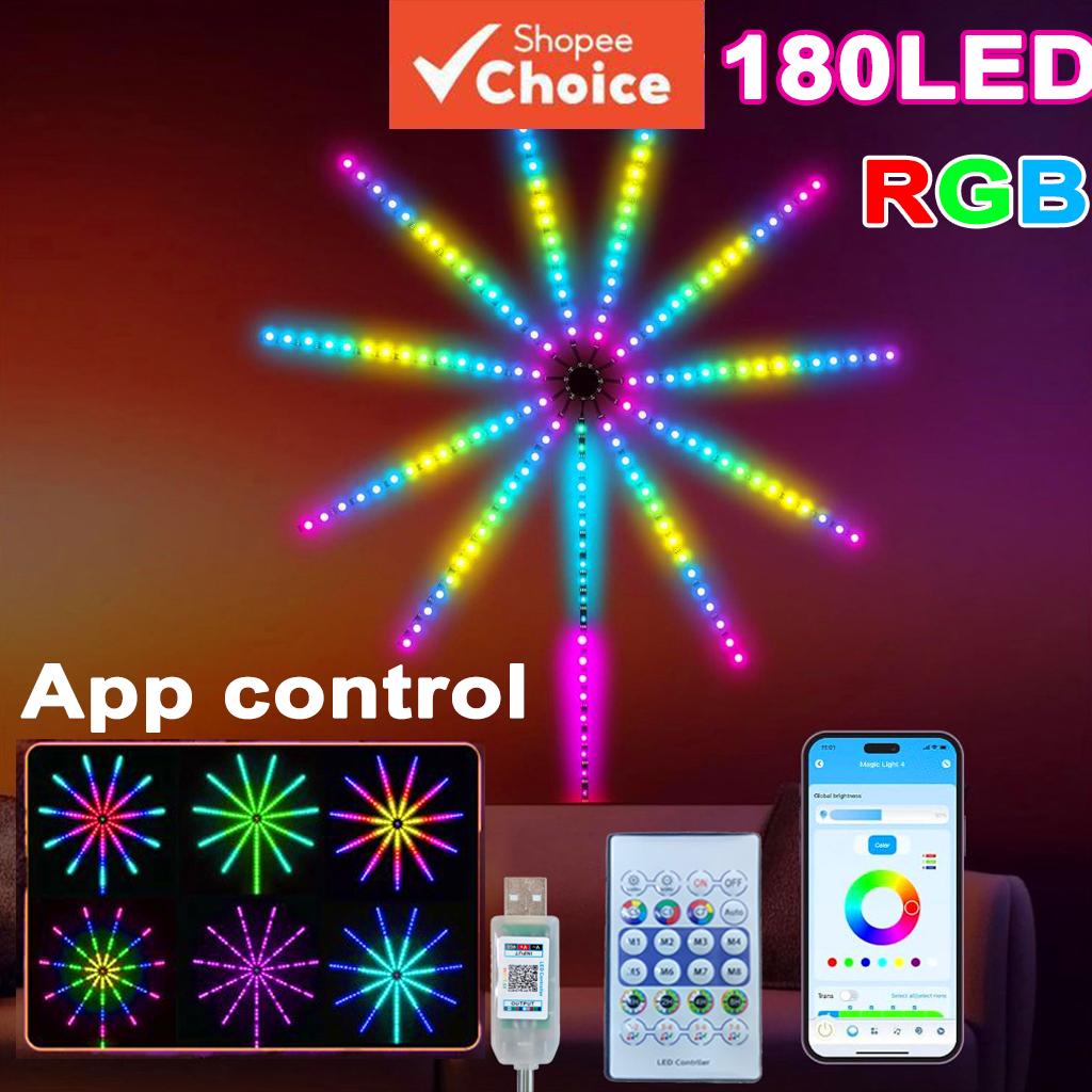180 LED Fogos De Artifício Fada Natal Ao Ar Livre À Prova D'água Casa Dream Color Lamp 5050 RGB Strip Inteligente Flexív