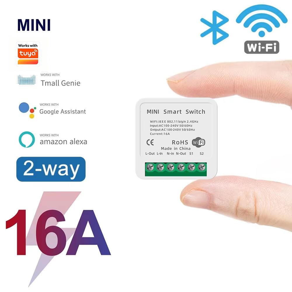 Axus Para Tuya Smart Life 16A WiFi Mini Interruptor Inteligente Módulo De Relé De Automação Residencial Tomada De Contro