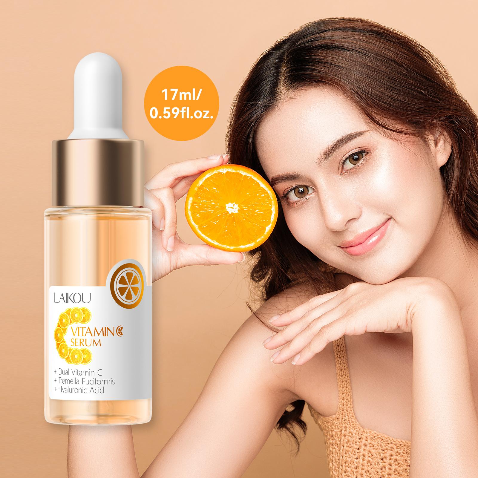 LAIKOU Facial de Vitamina C VC Clareador Anti-Envelhecimento Manchas Escuras Hidratante 17ml