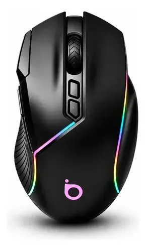Mouse Gamer Sem Fio RGB, Bluetooth Mouse 12800 DPI Recarregável Programáveis Para PC Mac, Preto