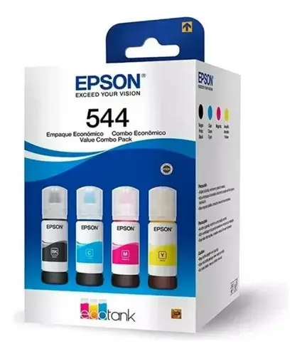 Kit 4 Tintas Epson 544 Originais Ecotank L3250 L3150 L3110