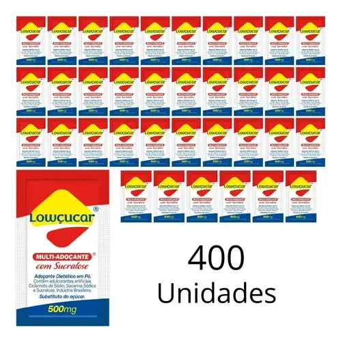 Adoçante Com Sucralose Lowçucar Sachê Caixa Com 400 X 0,5g