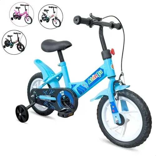 Bicicleta Infantil Aro 12 Com Rodinhas Laterais Equilíbrio Azul S