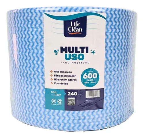 Pano Multiuso Limpeza Perfex Picotado 600 Panos Azul
