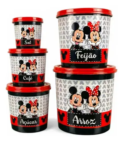 Jogo De Mantimentos Mickey C/5 Peças