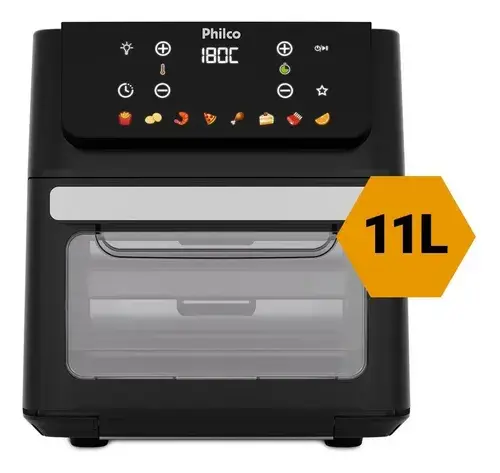 Fritadeira Air Fryer Oven 11 Litros 1800w 8 Funções Philco PAF11B