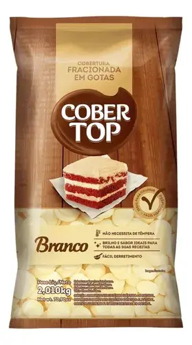 Gotas de Chocolate Branco Cobertop 2kg Zd Alimentos Sem Glúten