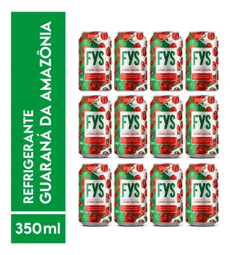 Kit Com 12 Refrigerantes Guaraná Fys Lata 350ml