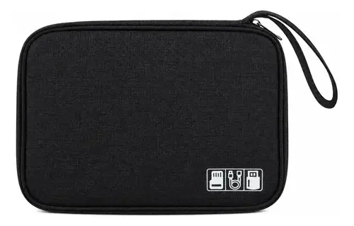Bolsa organizadora de cabos Organizador De Cabos Estojo para Cabos estojo preto