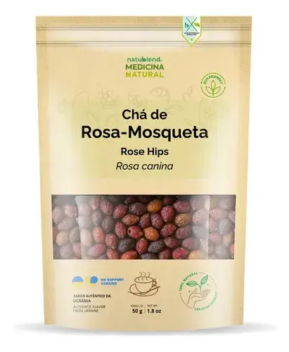 Chá De Rosa Mosqueta - Importado - Rosa Canina - Pseudofrutos Inteiros - Medicina Natural - 50g