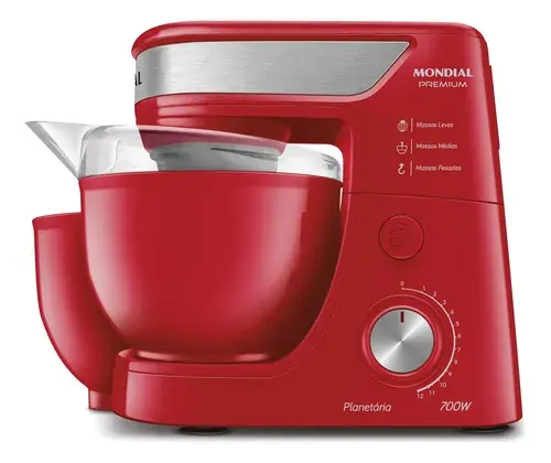 Batedeira Planetária Mondial 700W BP-01P-R cor Vermelho