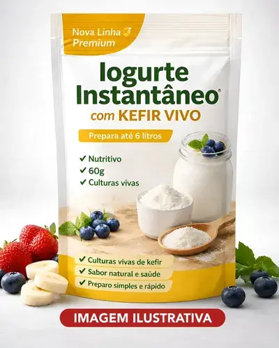 Kefir De Leite Vivo Em Iogurte Instantâneo Prepara 6 Litros