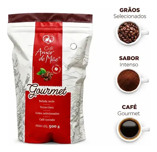 Café Bebida Mole Grãos Selecionado Amor De Mãe 500g Especial