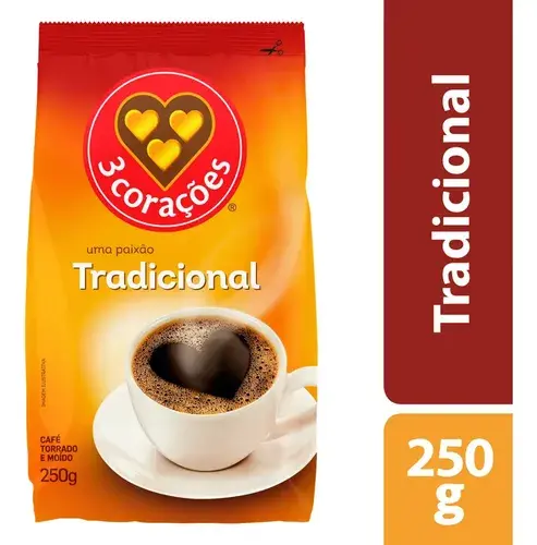 Café em pó 3 Corações Tradicional 250g