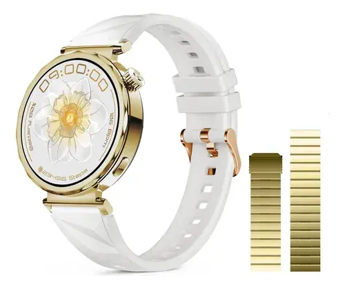 Smartwatch Feminino Aurafit Am23 Tela 1.32 Dourado-champanhe