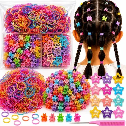 Kit 600 Acessórios Cabelo Infantil Liguinhas Tic Tac Piranha