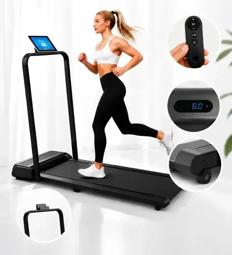 Esteira Elétrica Caminhada em Casa Dobrável Compacta 6km/h com Display LED e Controle Remoto Residencial