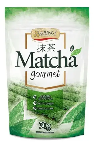 Matcha Premium Grings 30g Sem glúten Chá Verde Japonês Puro Energia Natural Antioxidante