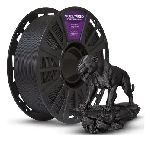 Filamento Pla Preto Velvet Aveludado 1kg Para Decoração Impressão Voolt3D