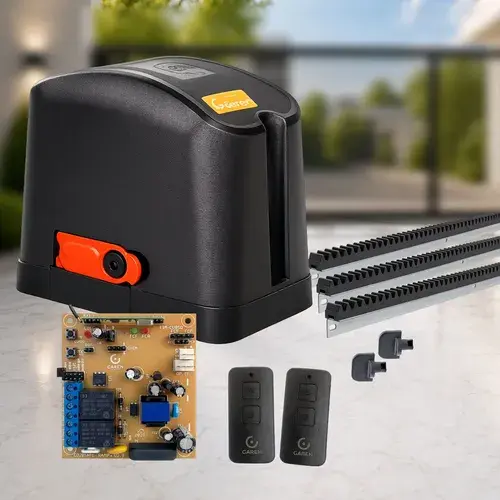 Kit Motor Portao Eletronico 1/4hp 400kg + 2 Contr + 3m Crema