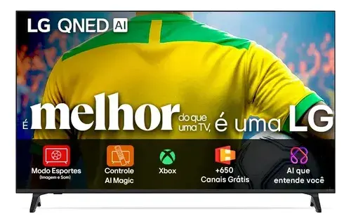 Smart TV 4K 50" LG QNED73 Portal de Games Processador AI 7 Ger8 4K Super Upscaling Google Cast Integrado Controle AI Magic WebOS 25 Modo Esportes Alerta de Esportes