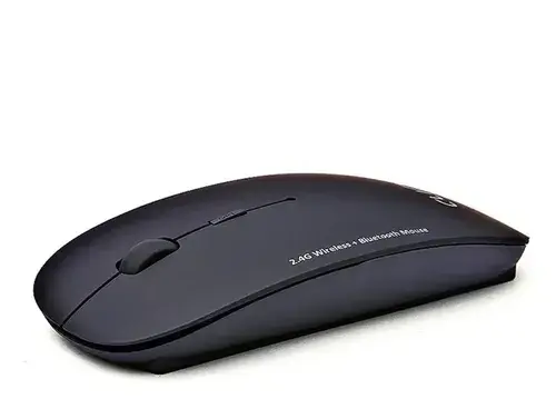 Mouse Sem Fio Dual Bluetooth 2.4GHz USB Recarregável Silencioso Para Notebook PC